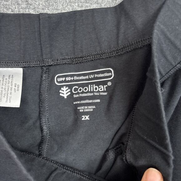 Coolibar Leggin Capri Pants Womens Size 2X Black Casual UPF 50+ Active Lounge - Picture 3 of 9